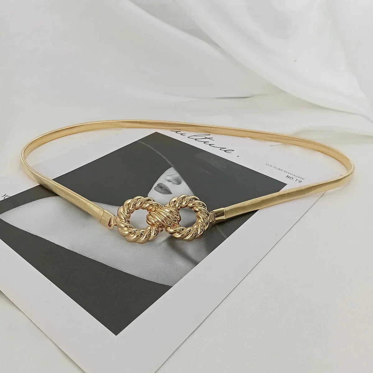 Fashion Elastic Gold Chain Belt Female Waist Adjustable