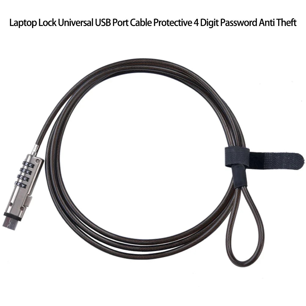 Security Cable USB Port Laptop Lock 4 Digit
