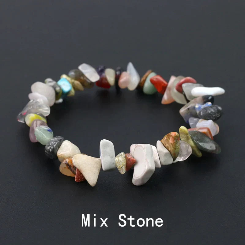 Natural Crystal Gemstone Irregular Energy Stone Bracelet Beads