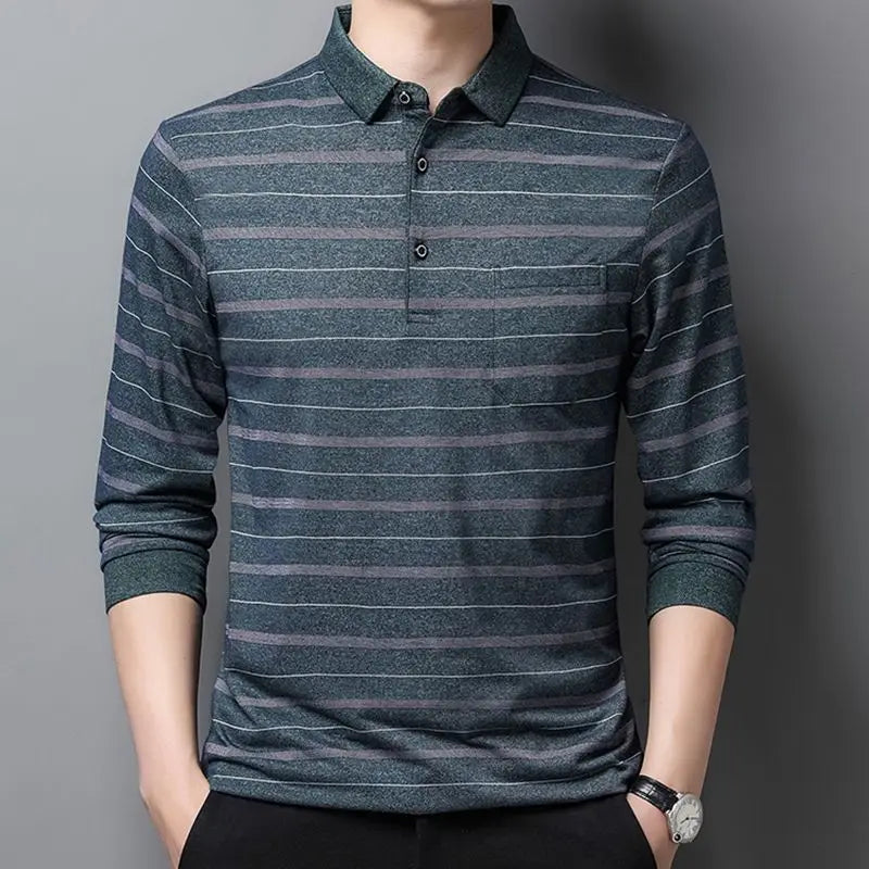 Spring and Autumn Men's Fashion Casual Pocket Long