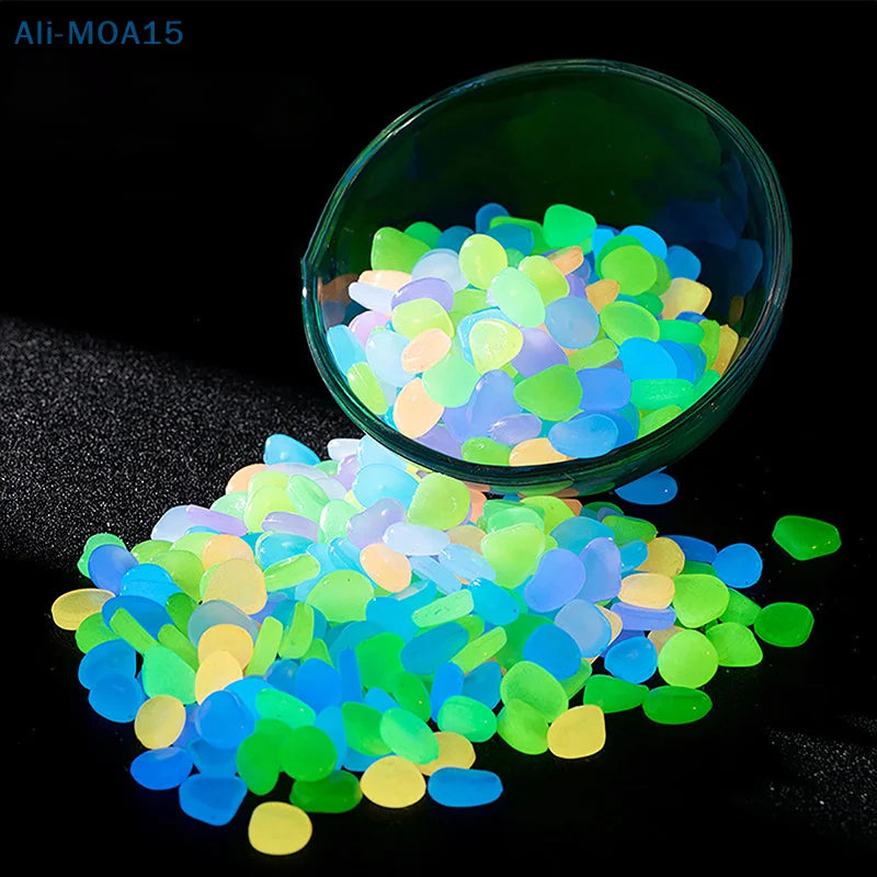 100pcs Garden Decor Luminous Stones Glow In The