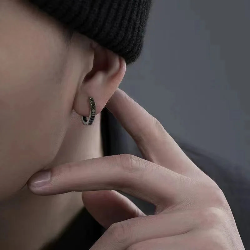 For Men, S925 Silver Needle Earrings For Men