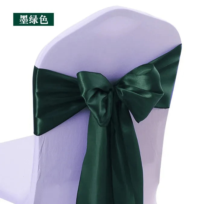 10/100pcs Satin Chair Bow Sashes Wedding Chair Knots