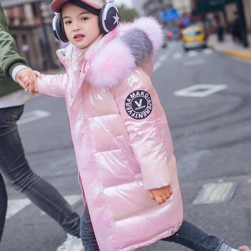 3-14 Years Old Winter Boys Girls Jacket Long