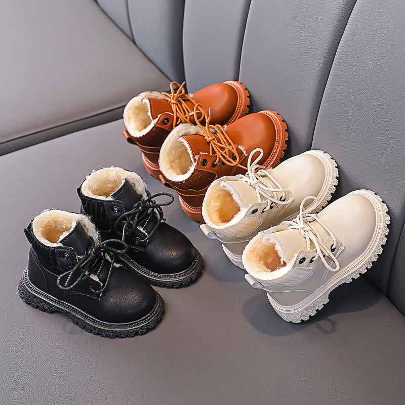 Cozy Plush Lining Children Snow Boots Anti-skid Soft