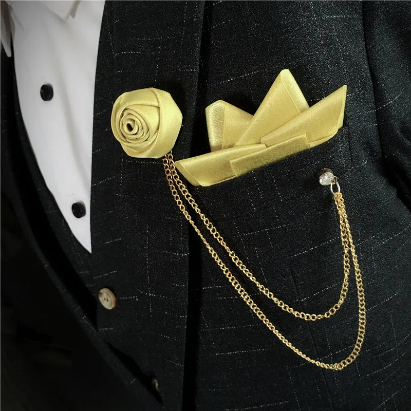 Men's Bow Tie Corsage Pocket Towel Sets British