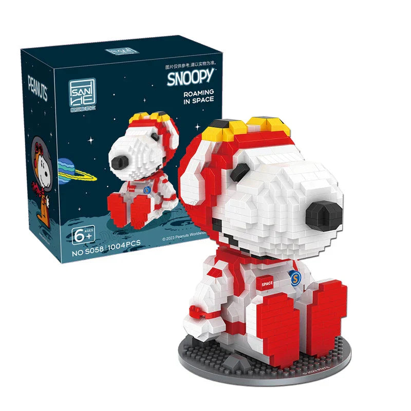NEW HSANHE Snoopy Anime Action Figures Kawaii Building