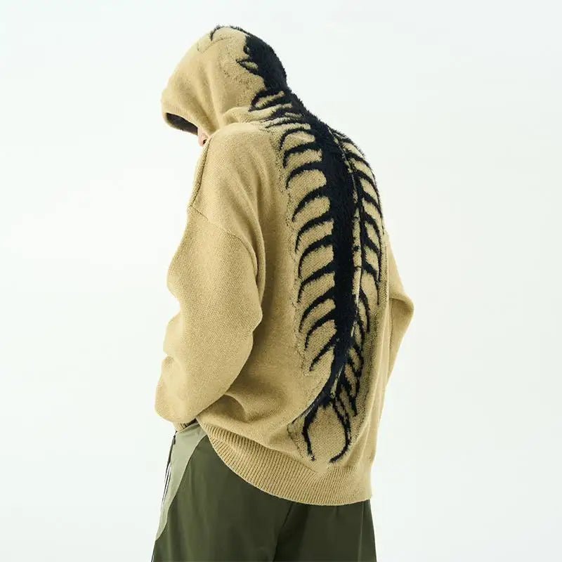 Hip Hop Hooded Sweaters Men Winter Oversized Knitwear
