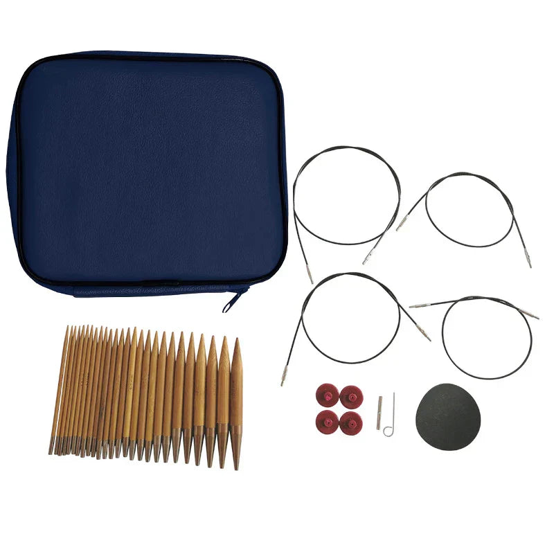 Circular Knitting Needles Crochet Hook Bamboo Knitting Set
