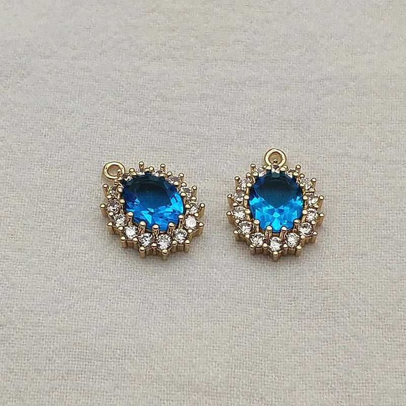 19x16mm 30pcs Cubic Zirconia Oval CharmConnectors