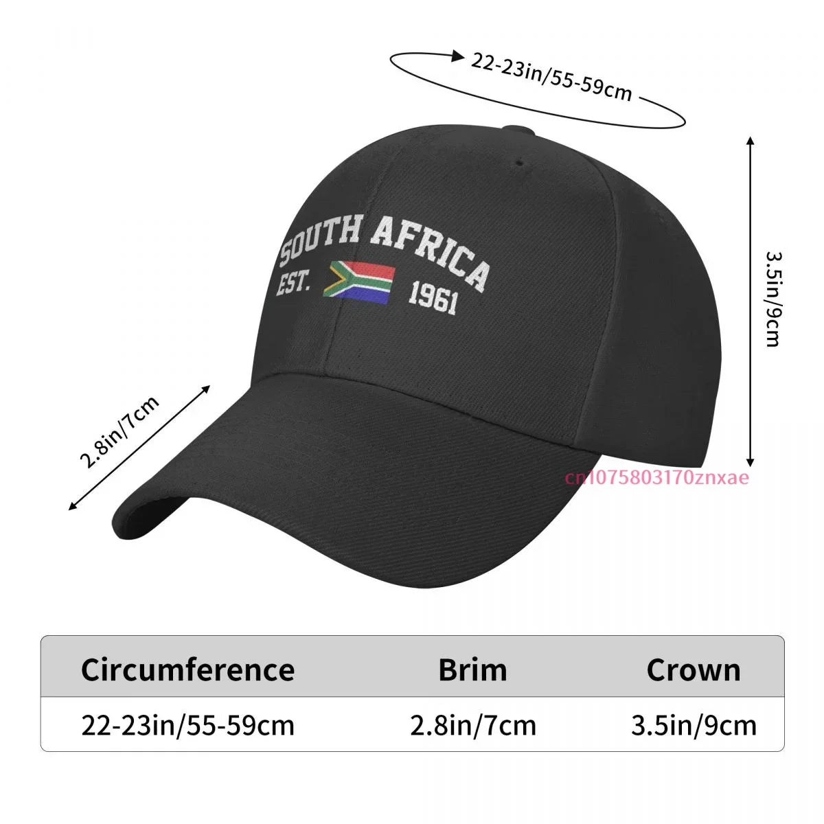 South Africa Flag With EST Year Hat Unisex