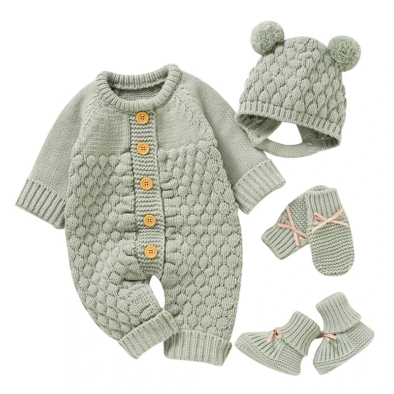 Baby Rompers Clothes Autumn Winter Knitted Newborn Boys