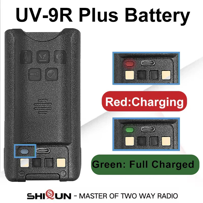 Baofeng UV-9R Battery USB C Charge 4800mAh Li-ion