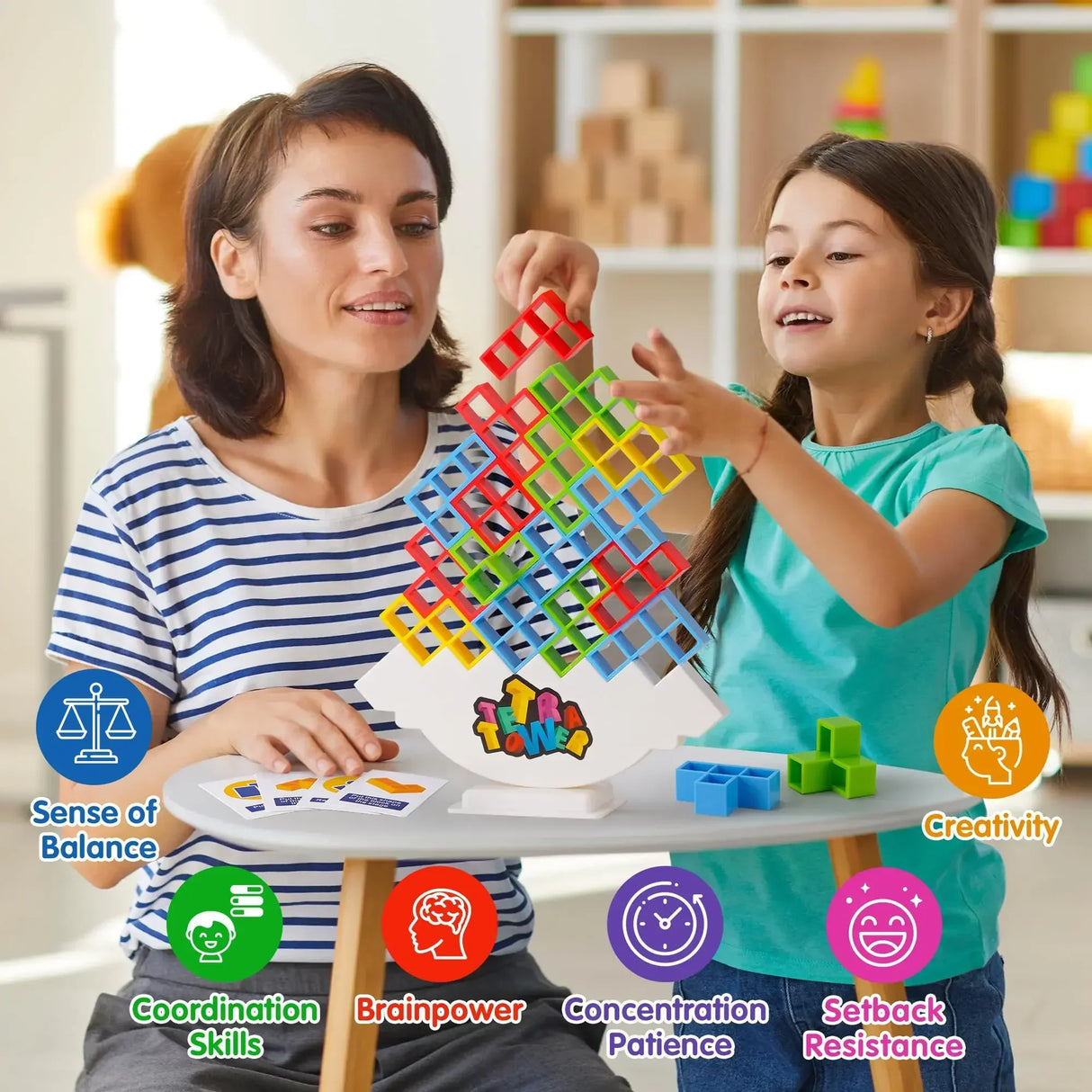 48PCS Balance Toys Stacked Tower Board Game Stacking