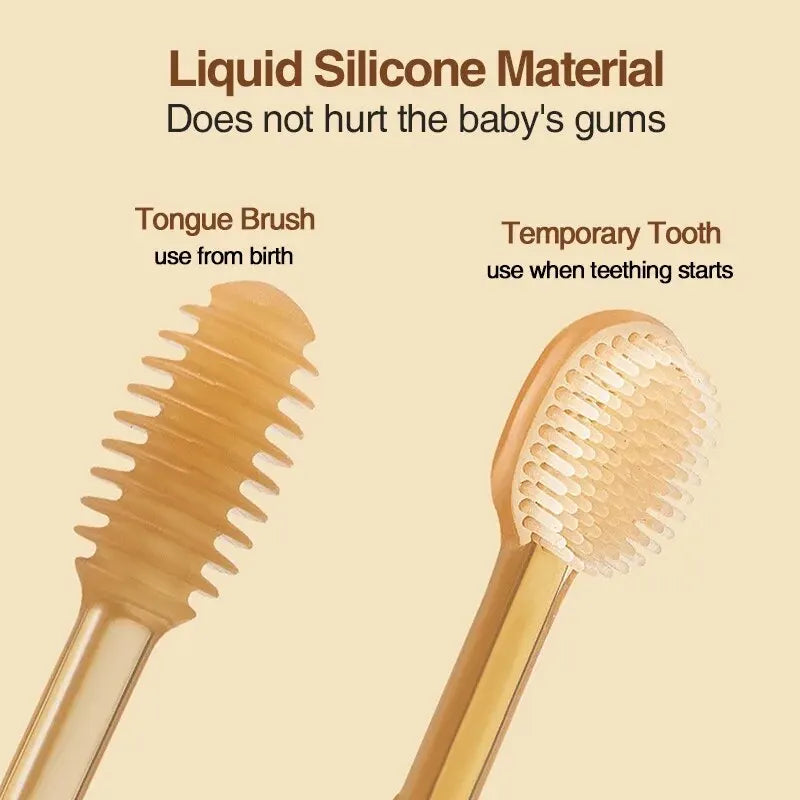 Baby Soft Bristle Toothbrush Silicone Tongue Brush Infant