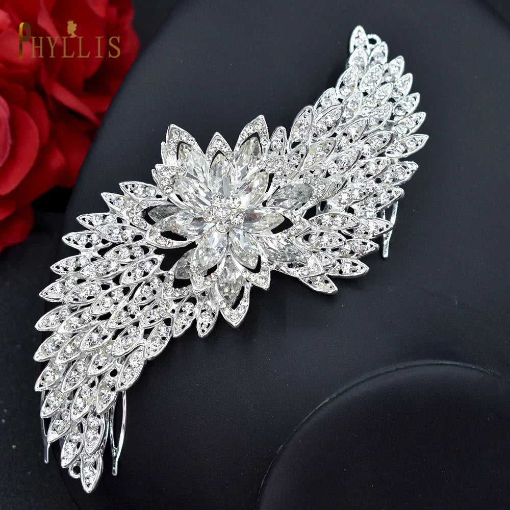 A409 Luxury Wedding Comb Rhinestone Headwear Bride Hair
