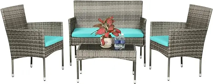 FDW Patio Furniture Set 4 Pieces Outdoor Rattan