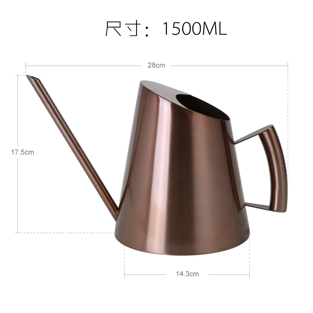 Stainless Steel Long Spout Watering Cans Golden Bronze