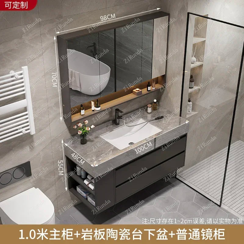 L Light Luxury Bathroom Stone Plate Integrated Bathroom