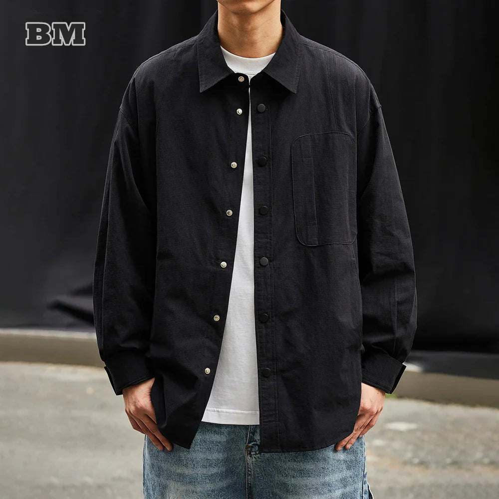 Spring Japanese Streetwear High Quality Shirt For Men