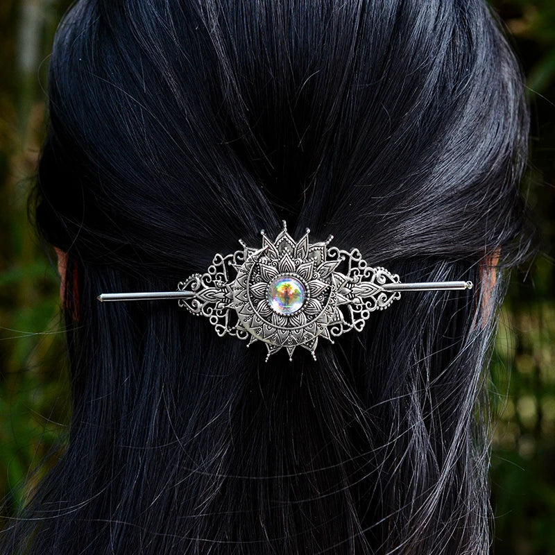 Witch Bat Hairstick Black Gothic Barrette Pagan Vampire
