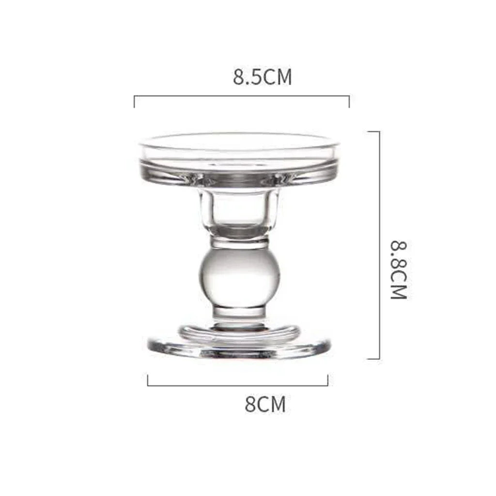Transparent Glass Candle Holders Candlesticks for Home Office