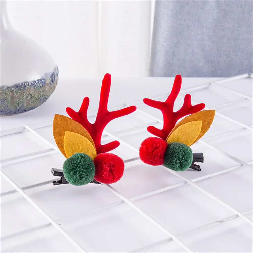 2pcs Pack Cute Reindeer Ears Hair Clip Classic