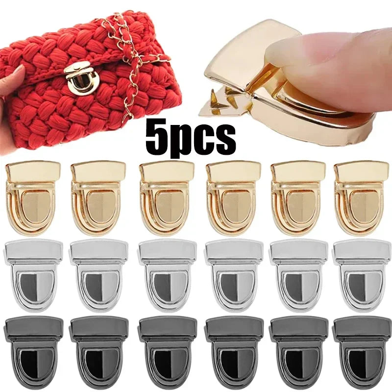 5Pcs Bag Lock Gold Silver Metal Clasp Catch