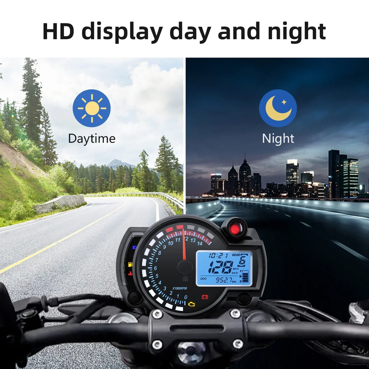 2023 Universal LCD Digital Motorcycle Speedometer