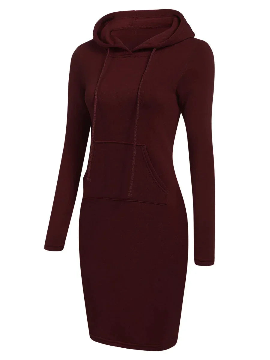 Plus Size Hooded Collar Kangaroo Pocket Sweat Dress