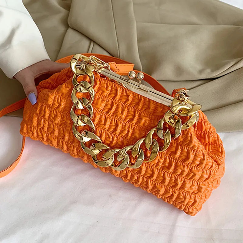 Luxury Brand Women Purple Orange Messenger Bags Shell