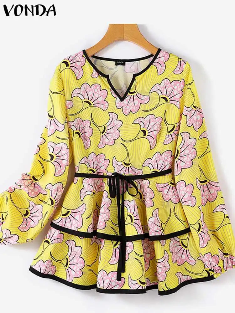 Plus Size 5XL VONDA Bohemian Women Blouse 2023