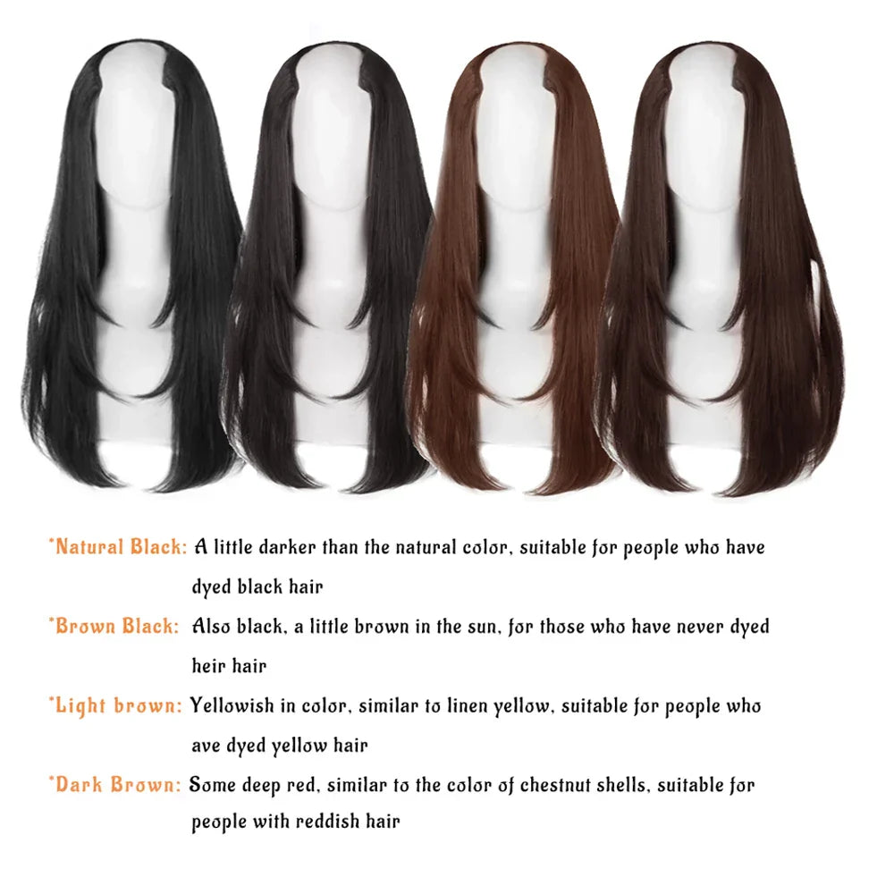 WEILAI Women's V-Shaped Long Hair Extension Synthetic Wig