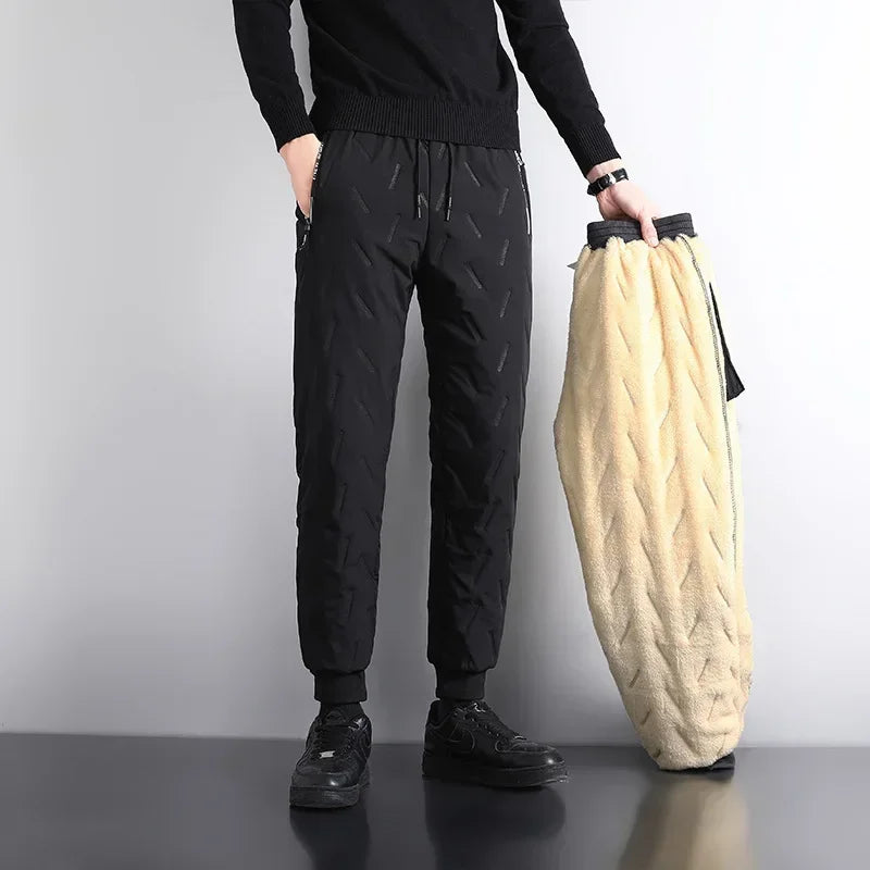 Fleece Cotton Plush Pants Men's Joggers Casual Winter