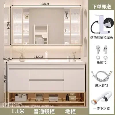 Washbasin Mirror Drawer Wall White Bathroom Cabinets Vanity