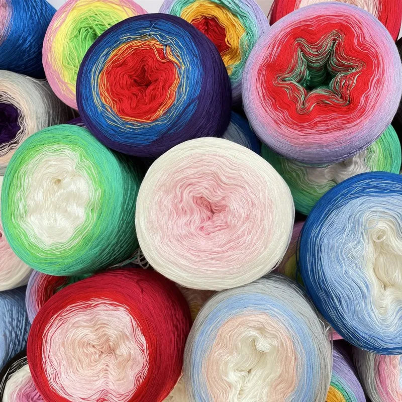 300g Cake Gradient Color Crocheted Shawl Blanket DIY