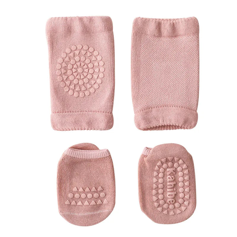 Summer Baby Knee Pads Socks Set Solid Color