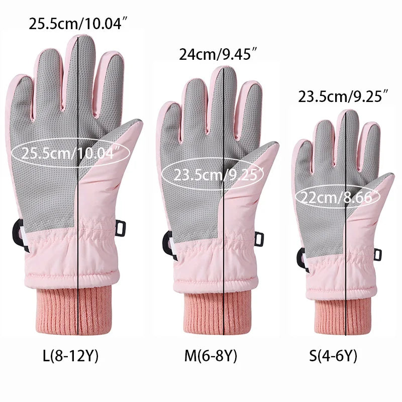 Cartoon Kids Gloves Thickened Warm Winter Ski FiveFinger