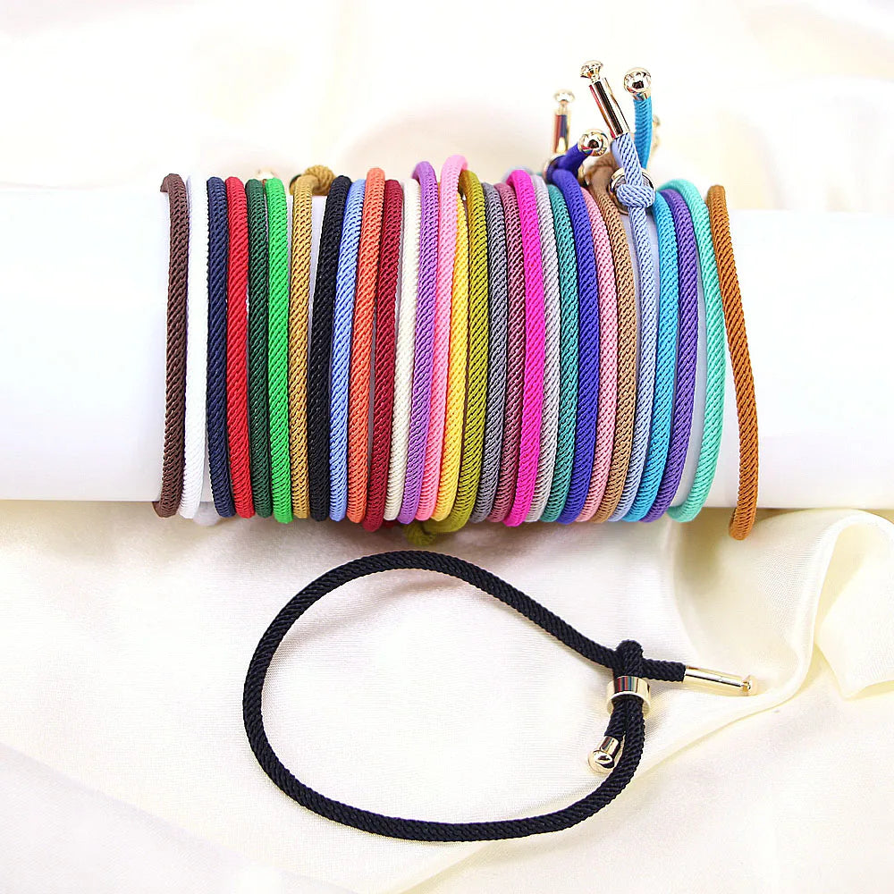50PCS, Colorful Thread Rope Couple Bracelet Gold Copper