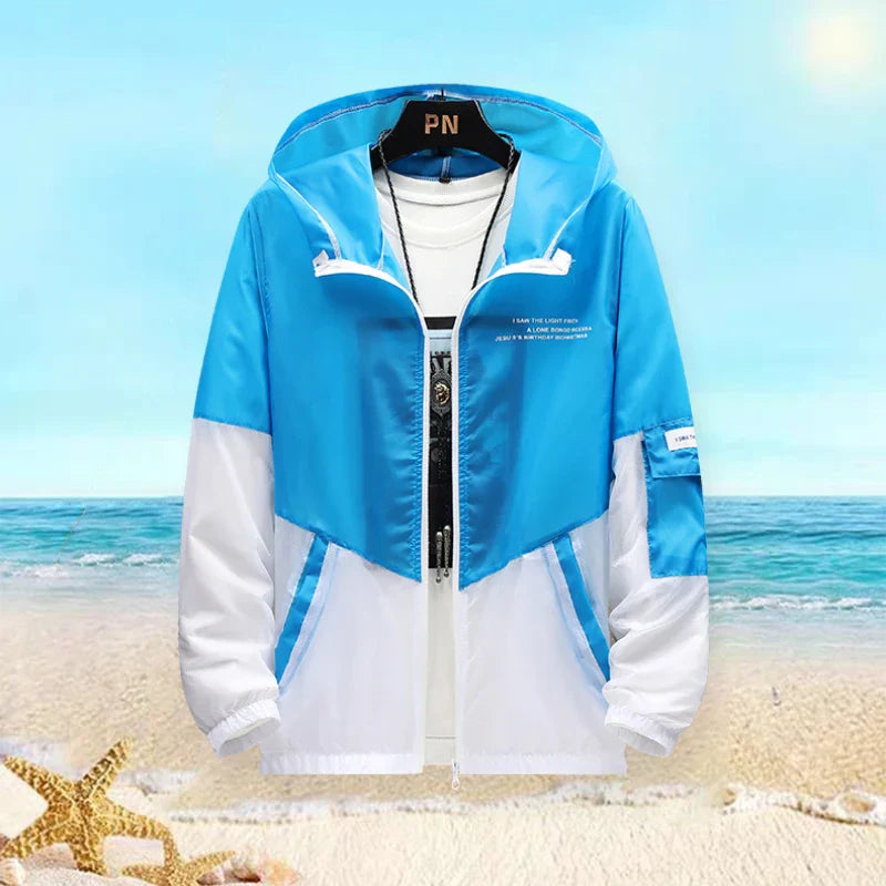 Men Summer Ultralight Jacket Thin Sunscreen Casual Zip-Up