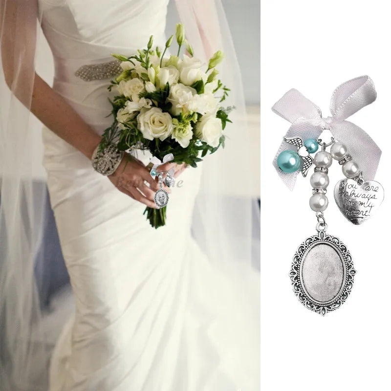 Wedding Bouquet Charm Lace Oval Bridal Bouquet Angel