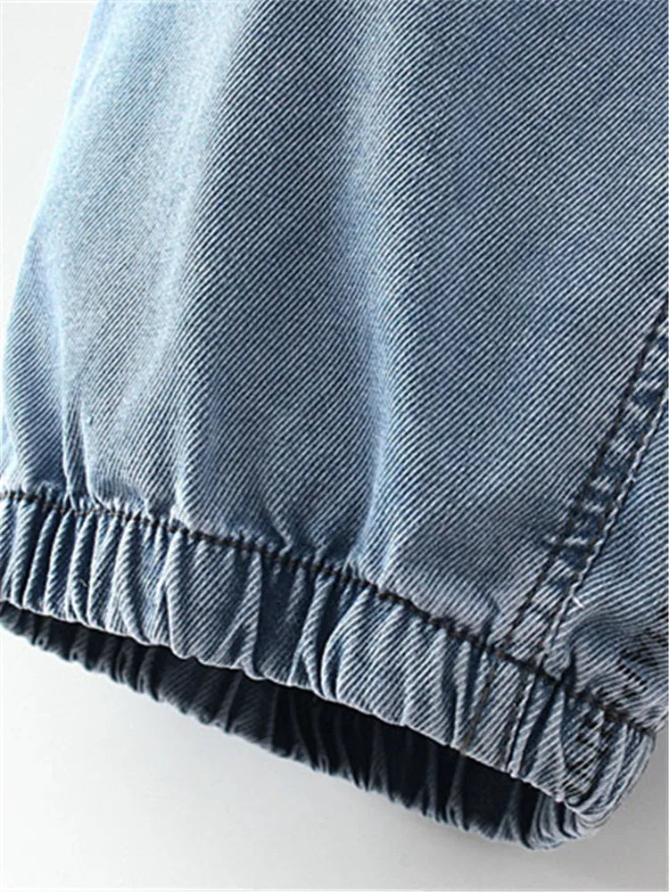 Plus Size Womens Jeans Elastic Waist High Waist