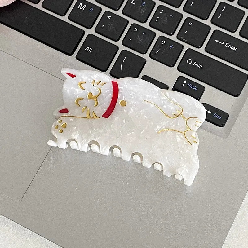 Muweordy New Fortune Cat Hair Clips Acetate Claw
