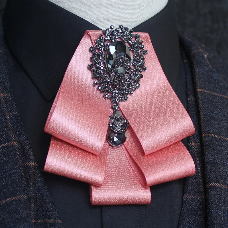 Men's Bow Tie Rhinestone Ribbon British Business Banquet