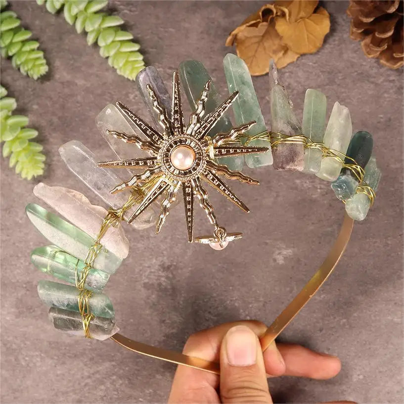 Raw crystal crown The sun goddess crystal Tiaras