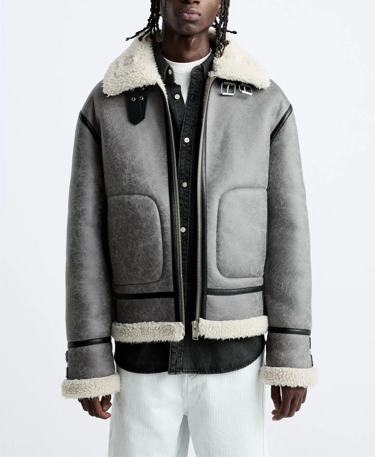 Winter Lapel Suede Rolled Lambskin American Style High