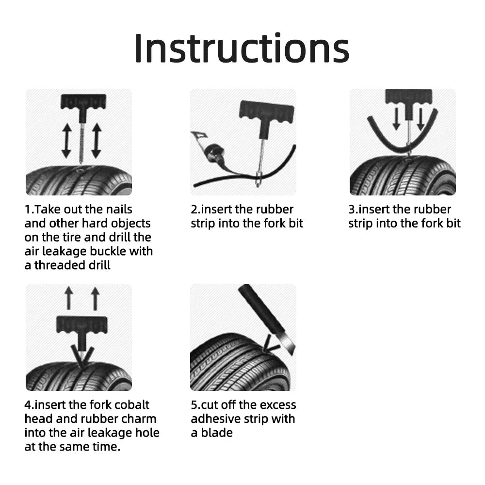 Car Tire Repair Kit Puncture Plug Tools Tyre