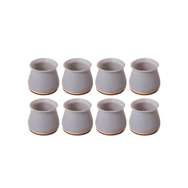 8/16pcs Silicone Table Chair Leg Caps With Felt