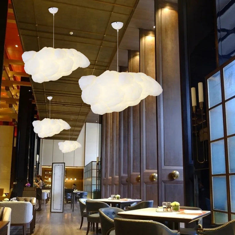 Cloud Chandelier Restaurant Lamps Modern White Floating Cloud