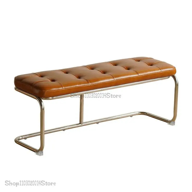 Long Stool Bench Dining Chair Stainless Steel Shoe